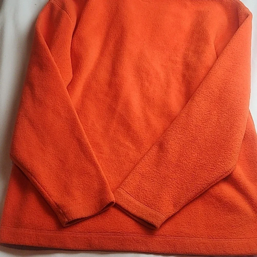 Gap 1/4 Zip Fleece Pullover Orange Black Collar Men's Size Medium